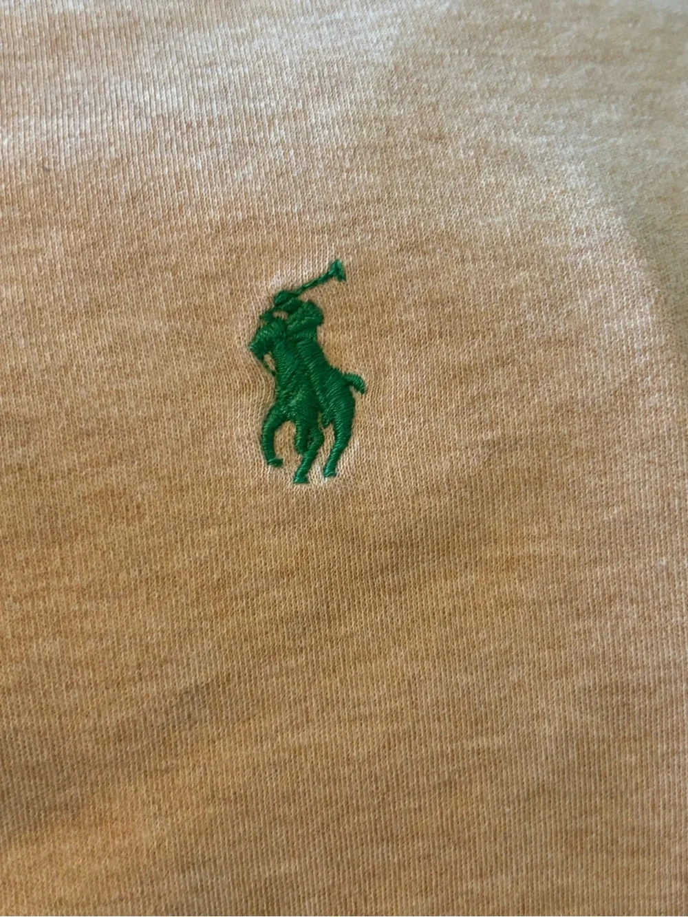 Ralph Lauren Beige Polo with Green Pony Embroidery